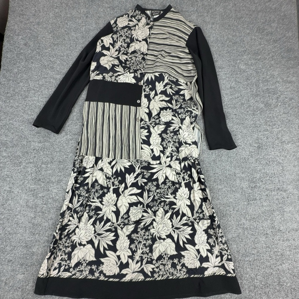 Koos Of Course Shirt Skirt‎ Set Womens Medium Black Floral Patchwork 2 Piece